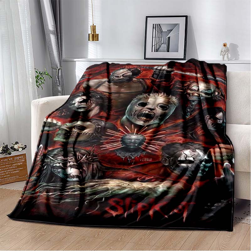 Coperta stampata con copertina dell'album Slipknot, Rap-Metal, Heavy Metal, Morbida e Calda in Flanella, per Divano, Letto, Ufficio Portatile, Regalo