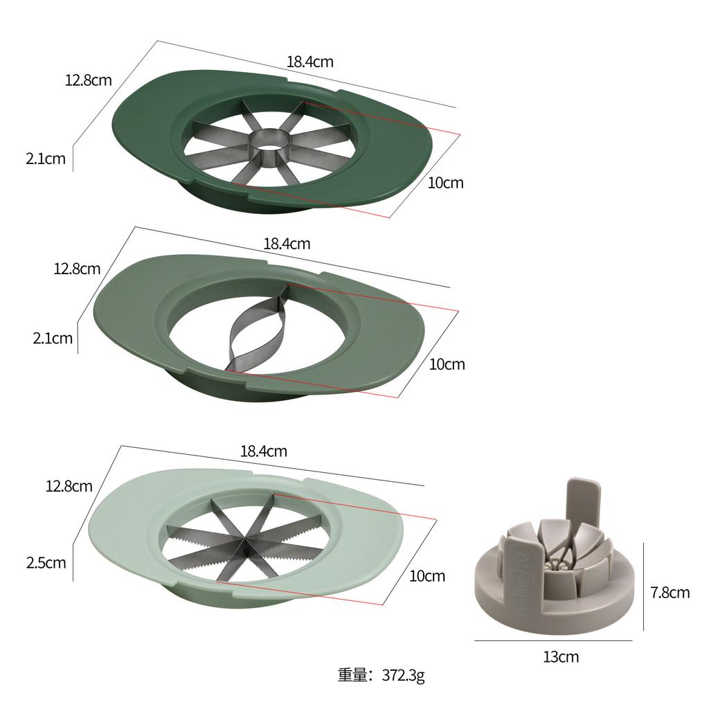 Manufacturer Fruit and vegetable tools Plastic handle Fruit cutting three-piece set Household stainless steel multi-functional fruit cutter set
