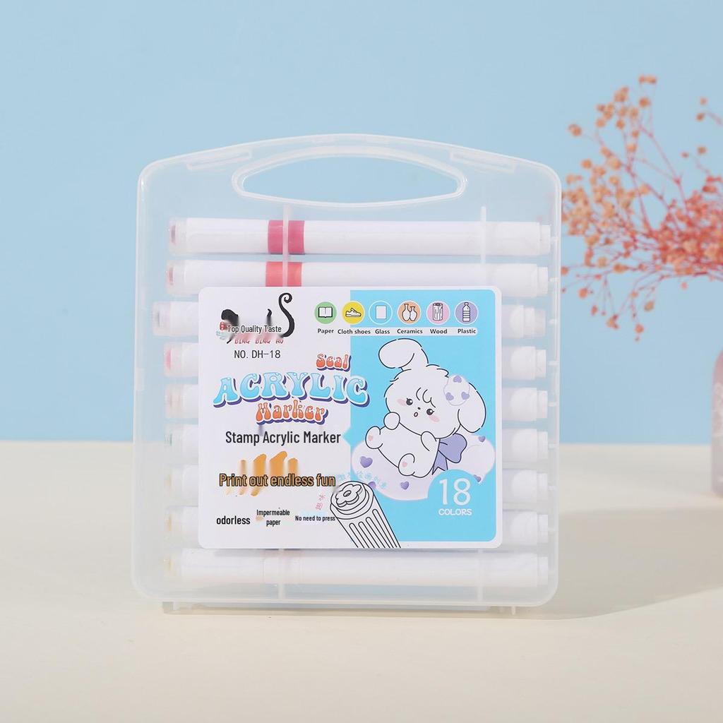 Waterproof Acrylic Marker Set: 12/24/36/48 Colors Opaque, Layerable Pens for Students