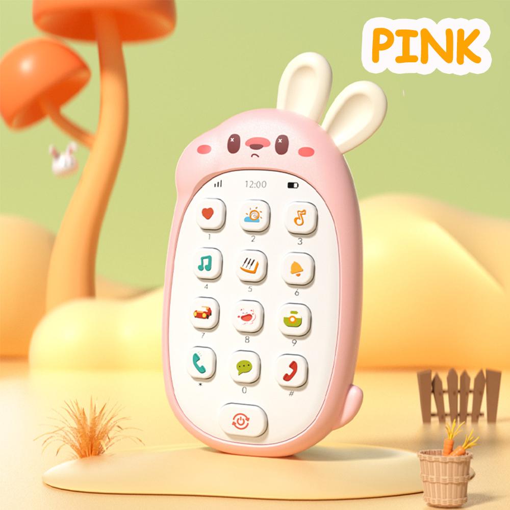 Telefon Króliczek dla Dzieci Zabawki dla Niemowląt, Telefon Dźwiękowy Muzyczny Wczesnoszkolne Zabawki Montessori dla Malucha, Prezent Urodzinowy Świąteczny