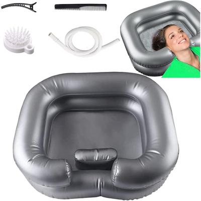 Aides au lavage des cheveux pour personnes handicapées avec tube de drainage et oreiller intégré, bassin à shampoing gonflable pliable, évier à shampoing portable pour la maison, lavage au lit