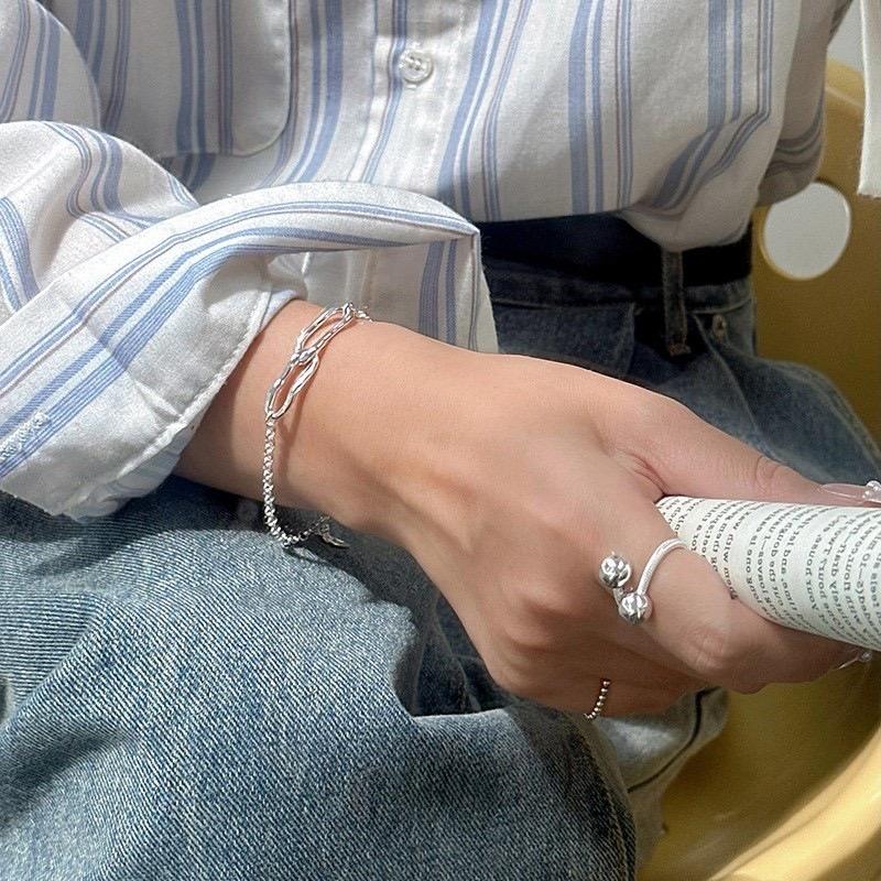 100% Solid 925 Sterling Silver Metal Bracelet for Women Vintage Handmade Hollow Bracelets Birthday ChristmasGift