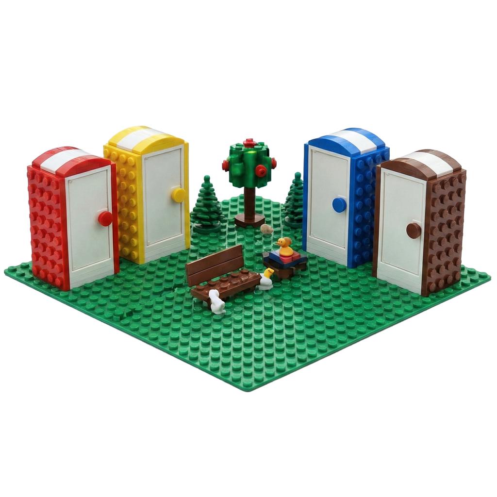 Tragbare Toilette Loo City MOC Szenen Dunny Klassische Straße Porta-Potty Dekoration WC Bausteine Bildung Kinder Spielzeug