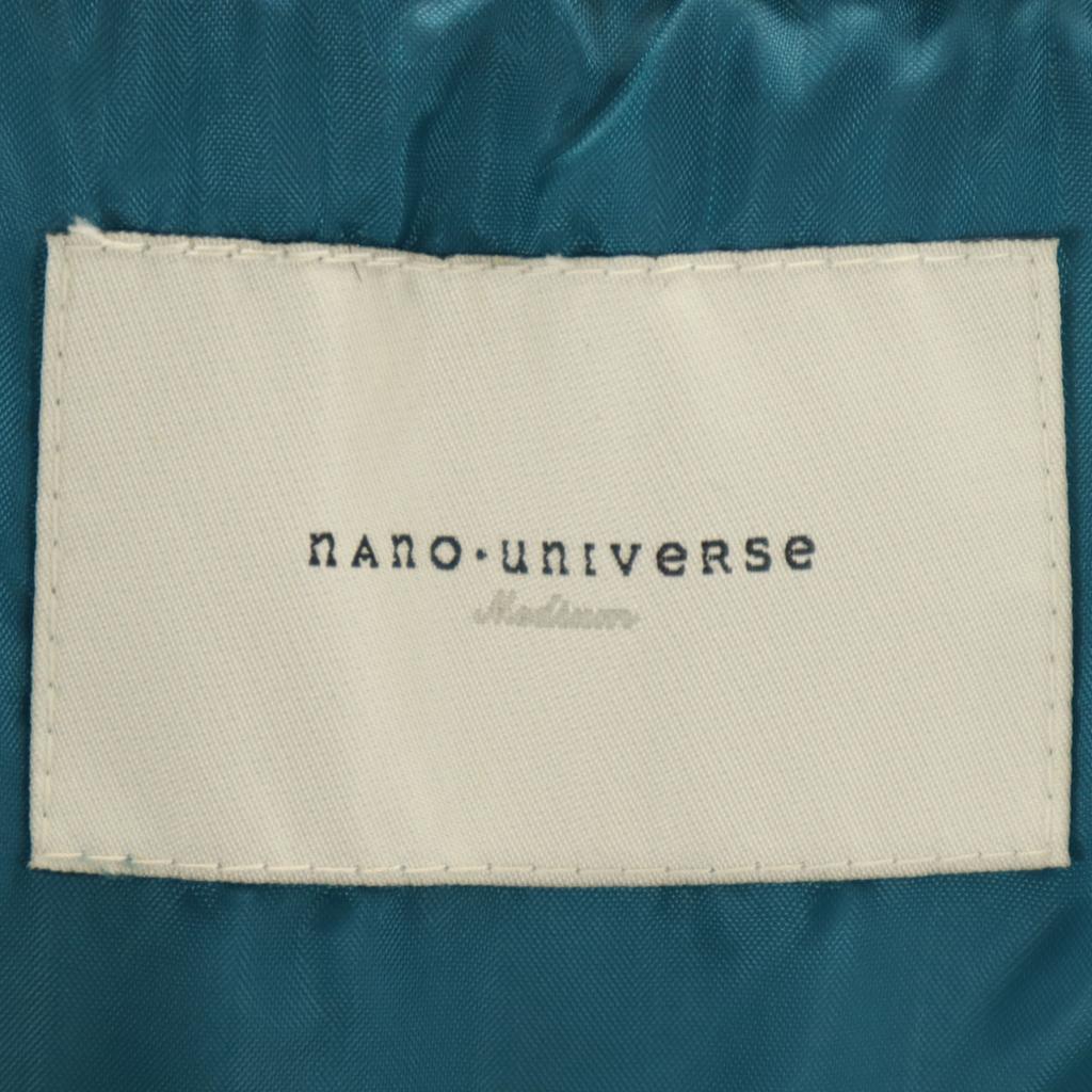 Nano Universe Hybrid Down Jacket M Blue Green With Raccoon Fur Women Used