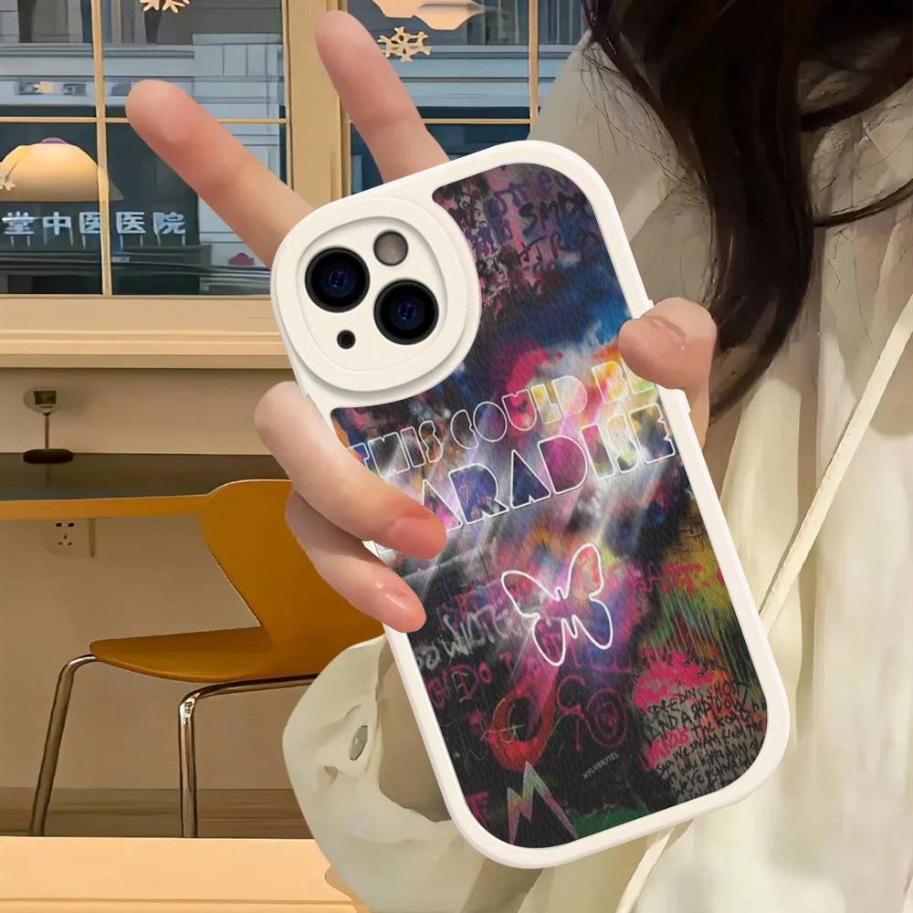 Moon Music Coldplay Band Phone Case For IPhone 16 15 14 13 12 11 Pro Max Plus Leather Shockproof Cover