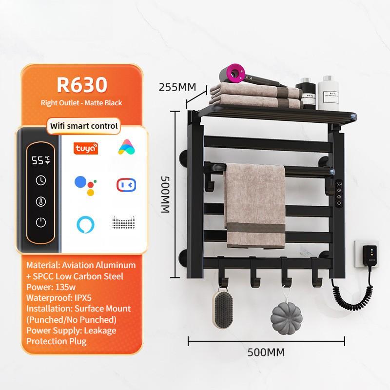 Intelligent Electric Towel Rack Bathroom Constant Temperature Electric Heating Towel Drying Rack Household Towel Storage Rack