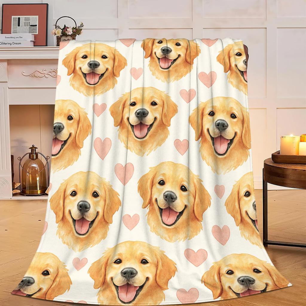 Golden Retriever Blanket Soft Lightweight Flannel Fleece Throw Blanket for Couch Bed Sofa Travel Gift for Women Girls Pet Lovers