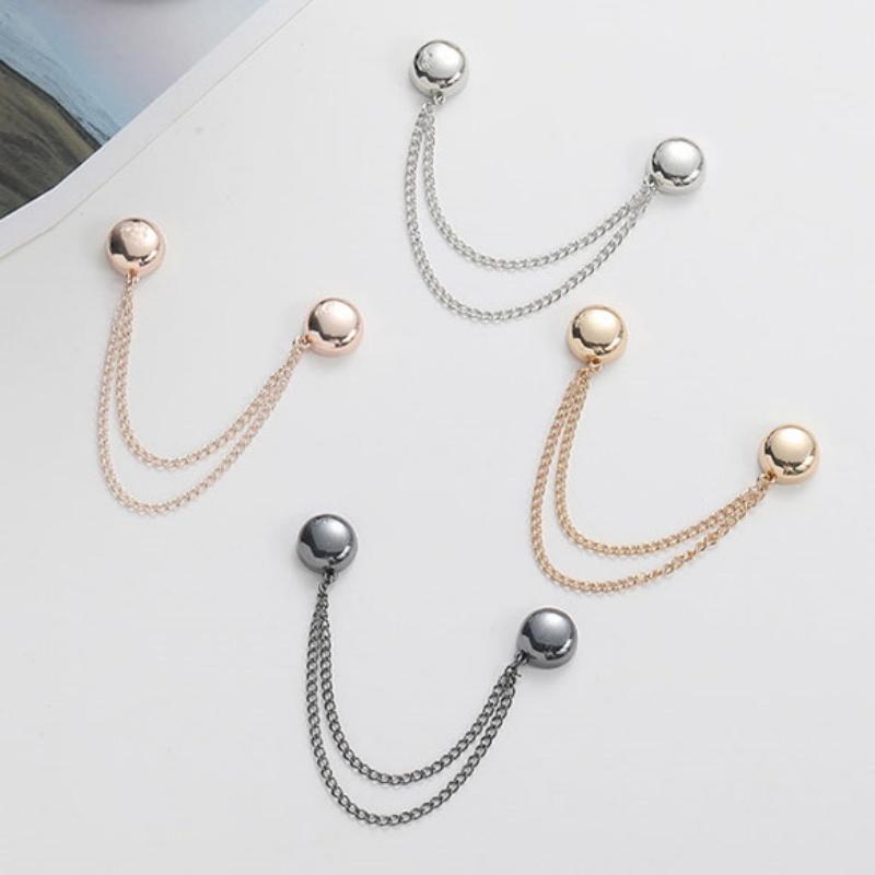 No-Sew Magnetic Alloy Hem Adjuster & Waist Cinch Chain - Pant Leg Clip, Clothing Shortener Tool with Decorative Buckle