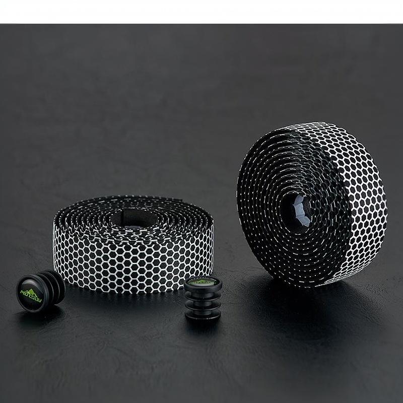 2 Rolls Bike Handlebar Tape Honeycomb Texture Non Slip Breathable Shock Absorbing For Road Mountain Cycling Rides