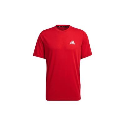 Aeroready Designed To Feel Ready Solid Color Logo Crew Neck Short Sleeve T-Shirt Men Tops Light-Crimson GT5552