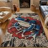 1 Stück Blauer Frosch Mandala Print Teppich für Wohnzimmer Schlafzimmer Bettseite Sofa Bodenmatte Modernes Wohndekor Gang Korridor Bereichsteppich