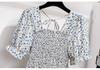 French Design Floral Short-Sleeved Summer Dress for Women