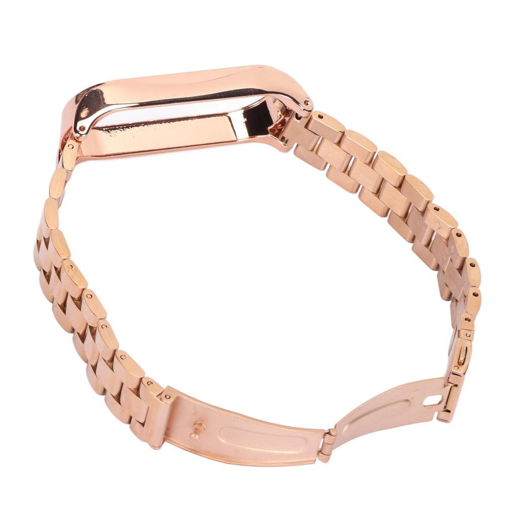Smartwatch Wrist Band Strap Stainless Steel Anti Lost with Double Folding Buckle for Band 6