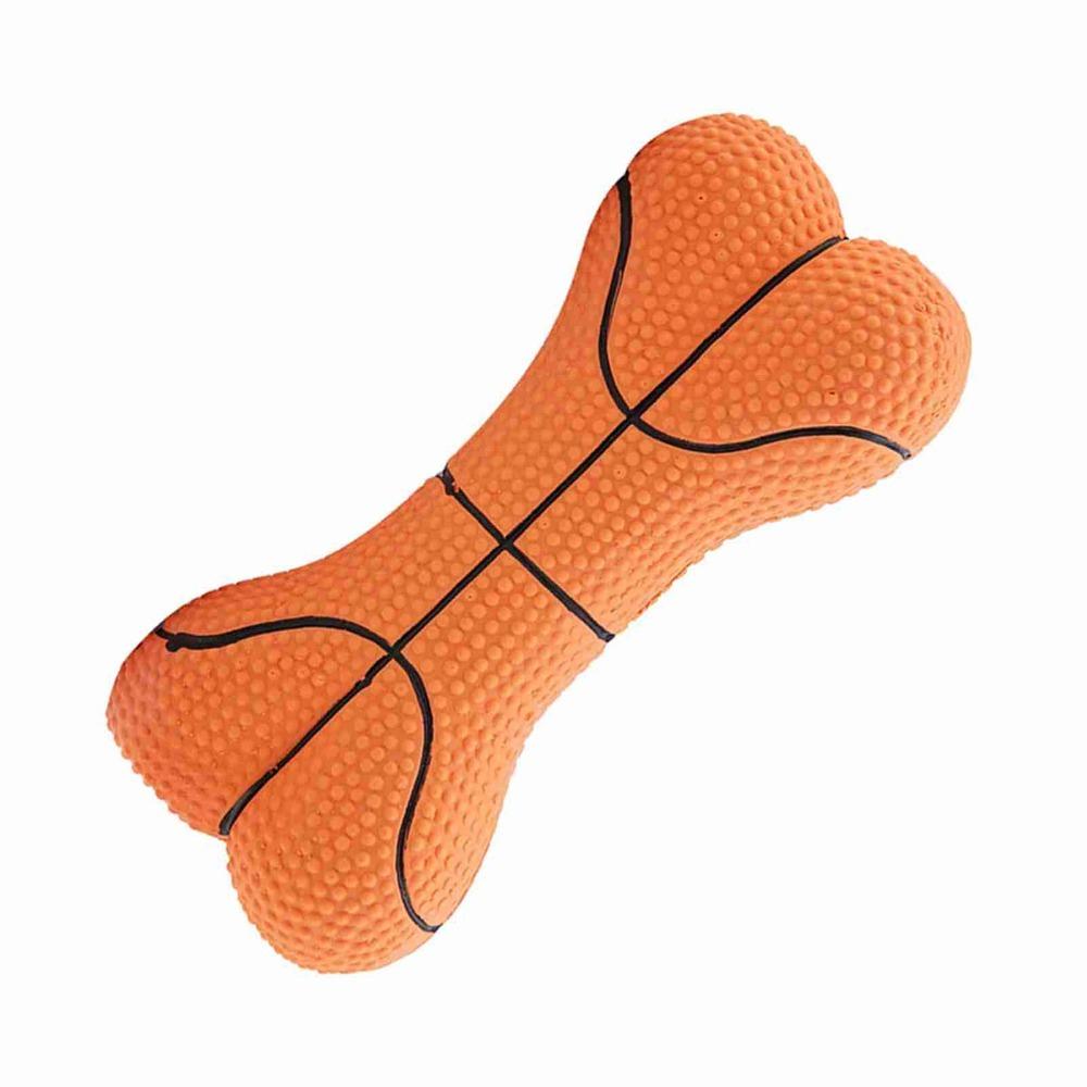 Built-In Squeaker Latex Squeaky Dog Bone Toy Canine Play Accessory Self-amusement Time
