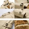 Hisitosa Long Sleeve Trench Business Coat Men's Coat, Button-Down, Cotton, Spring, Autumn, Winter, Stylish, Simple, Casual, (XXX-Large, Beige,