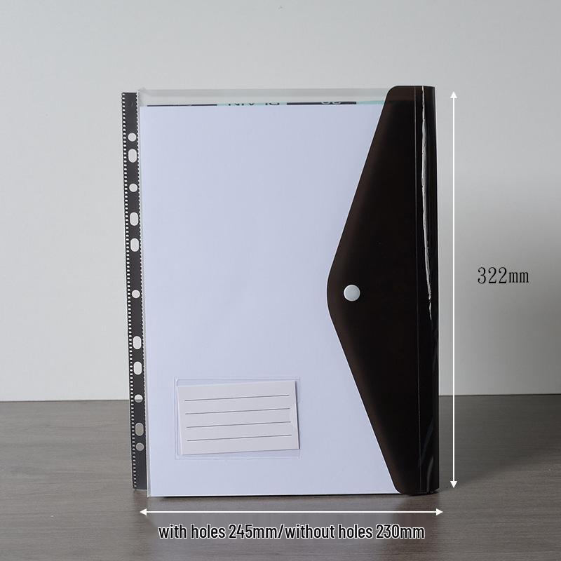 A4 11-Hole Vertical Loose-Leaf Document Bag with Colored Labels
