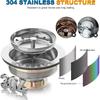BOTEMY Stainless Steel Sink Drain Strainer Kit 3-1/2 Inch Kitchen Drain Assembly with Metal Center Knob Basket Stopper Replacement for Standard