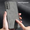 Luxury PU Leather Case For Huawei Y7A P Smart 2021 Back Cover Business Matte Silicone Shockproof Full Protection Phone Case