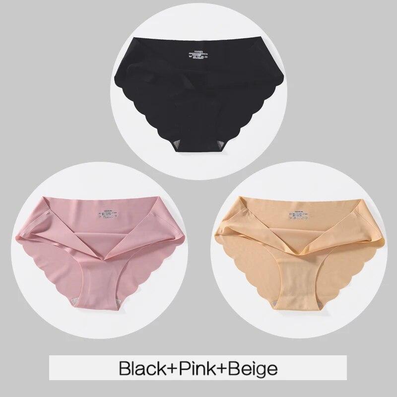 3Pcs/set Women Seamless Panties M-XL Low Waist Briefs Ladies Soft Underwear Sexy Wavy Edge Underpants Female Lingerie