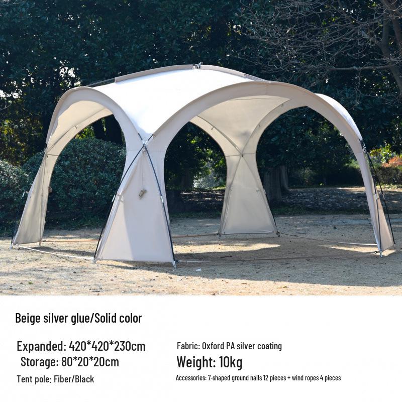 Extra Thick Windproof Camping Tent: Rainproof, Blackout Sunshade with Dome Canopy for Outdoor Sun Protection