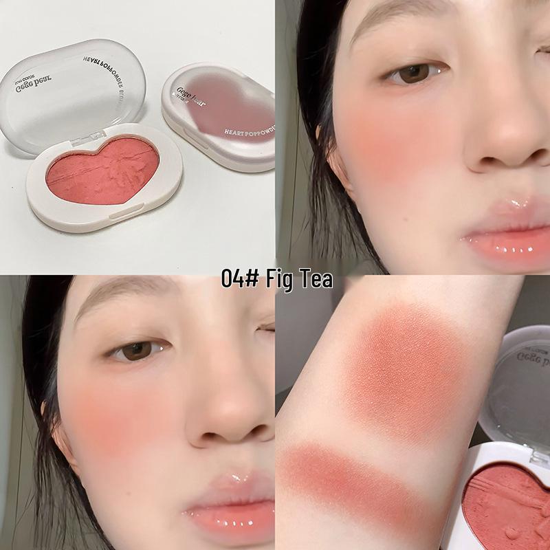 Gegebear Natural Soft Heartbeat Blush - Easy Apply, Low Saturation, Single Color Cream Blush