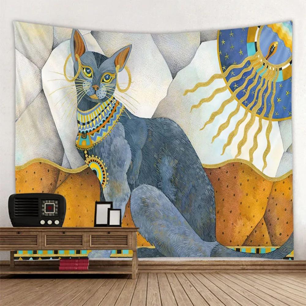 Vibrant Egyptian Art Tapestry  Colorful Mythical Creatures Perfect for Bedroom Decor Modern Boho Style Enhance Your Space