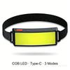 COB 180° Projektör LED Kafa Lambası El Feneri El Feneri 3 Mod Dahili USB Şarj Edilebilir Pil Kafa Lambası Yürüyüş Kamp Lambası