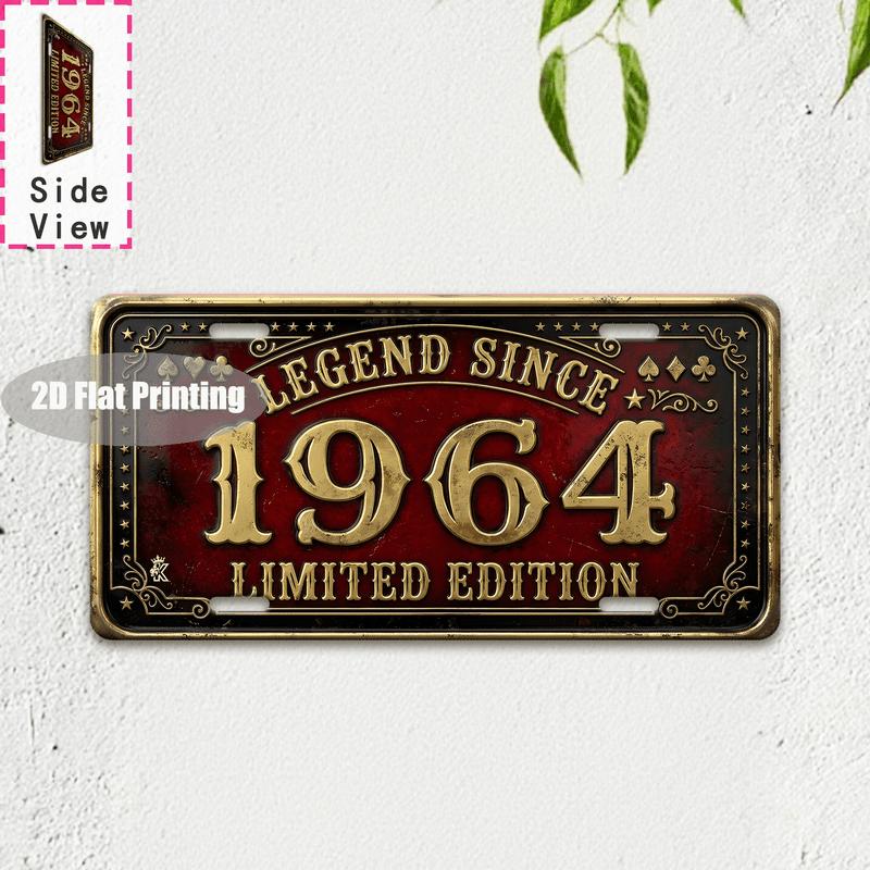 Tin Sign - Vintage Durable Metal Plaque Wall Decor, Home Office Bar Man Cave Bar Garage Birth Year License Plate Wall Art