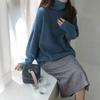 Knitwear Women's Turtleneck Pullover Sweater Women's Loose Lazy Style Was Thin Solid Color Bottoming Shirt Top Women