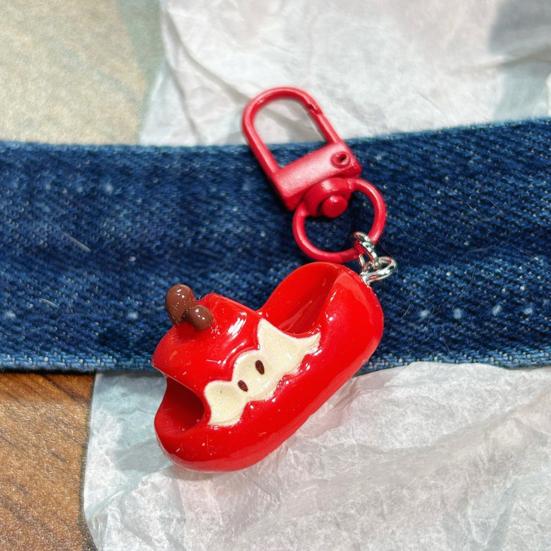 Bag Hanger 1:1 Realistic Slippers Shape Resin Keychain High Simulation Fruit Shoes Charm Lightweight Portable Key Holder