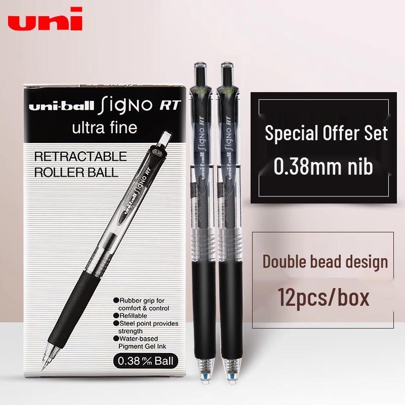 Mitsubishi UMN-138/105 Click Gel Pen (0.38mm) & Ballpoint Pen (0.5mm) for Office/Student Use