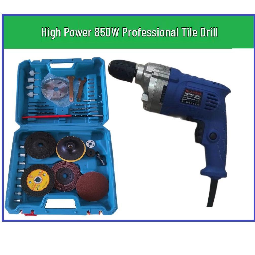 All-Copper Handheld Electric Drill - Forward/Reverse Speed, Adjustable Power Levels, Original Impact, Full Set - Clearance Sale!