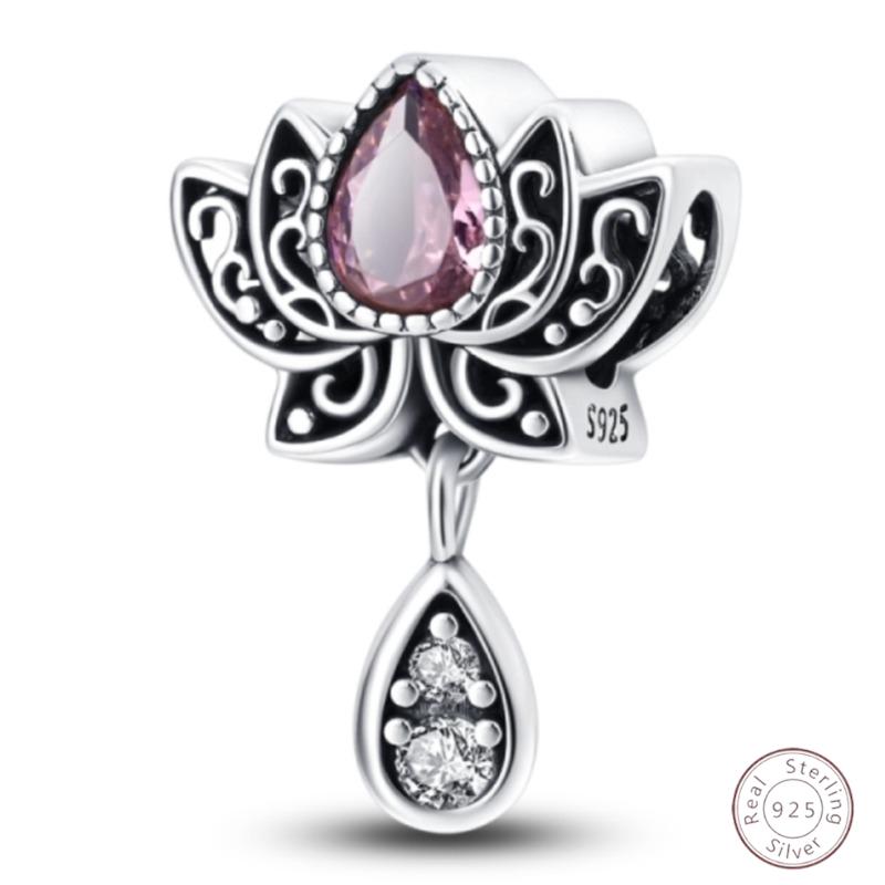 Copper Purple Classic Retro Heart Lotus Angel Shape Pattern Charms Beads Fit 3Mm Original Bracelet Diy Jewelry Gift