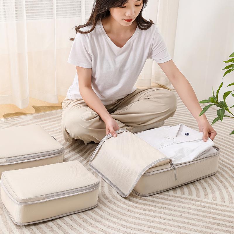 Travel Compression Packing Cubes Suitcase Luggage Organizer Set Zipper Foldable Storage Bag for Clothes Shoes Travel Accessories