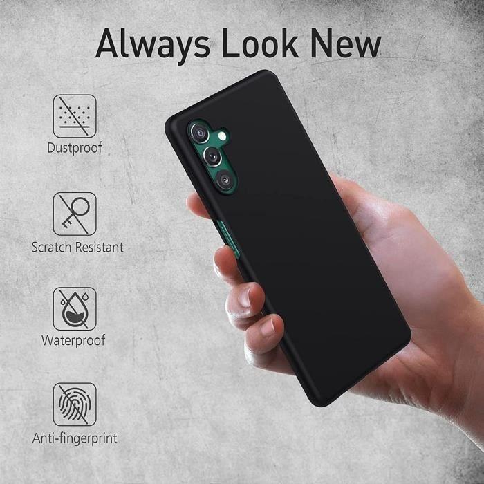Coque de protection - BOOLING - pour Samsung Galaxy A04s - TPU Noir - 2 Verres Trempés - Protection Objectif Arrière