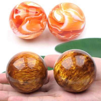 1 Pair Exercise Finger Stress Ball Natural Resin Relief Flexible Baoding Balls Home