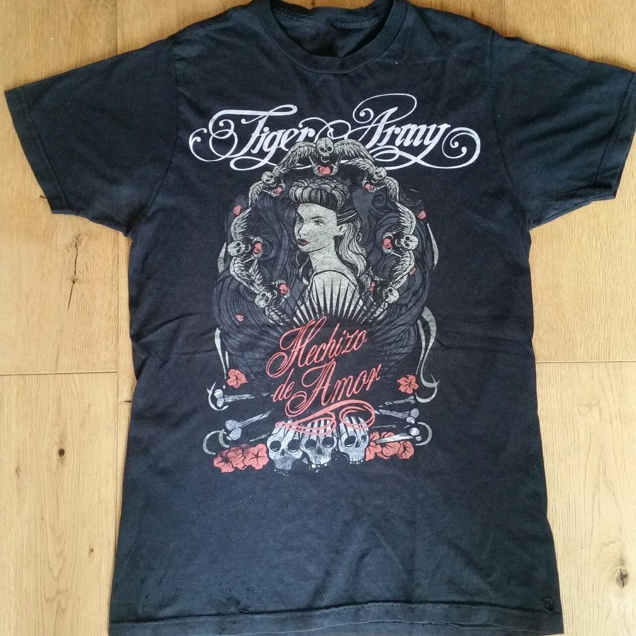 Vtg Tiger Army Band Short Sleeve Cotton Black T Shirt All Size For Men UR884 L