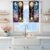 2 Panels Creative Illustration Starry Sky Curtains   Versatile Design Suitable for Any Style   Creating a Peaceful Living Space