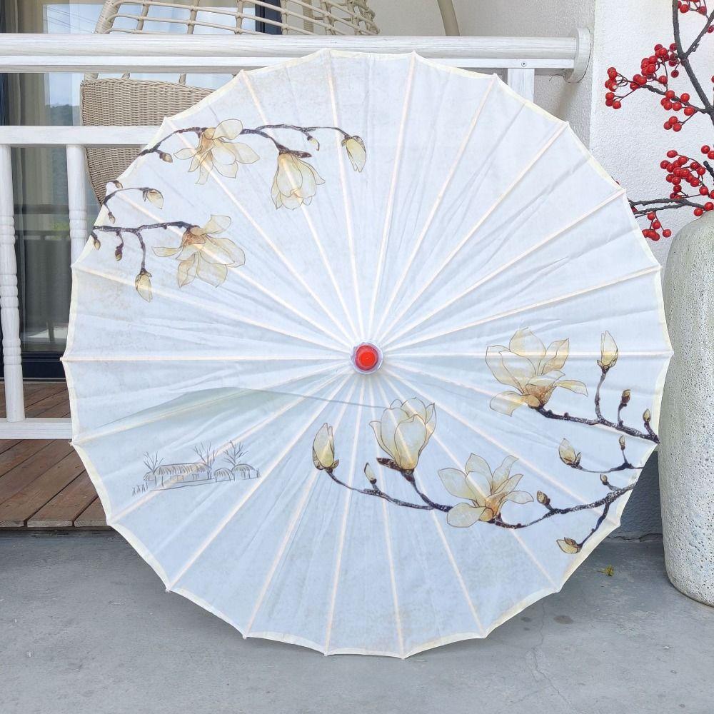 Handheld Silk Cloth Women Umbrella Chinese Style Ancient Dance Umbrella Photograph Prop