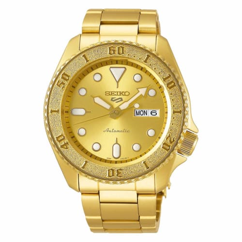

Seiko 5 Sports Automatic Mechanical Men s Watch, Street Style, SRPE74K1, Gold