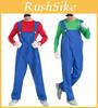 Familyfriendly Super Mario Bros Luigi Cosplay Costume Bright Colorful Full Body Suit For Halloween And Parties