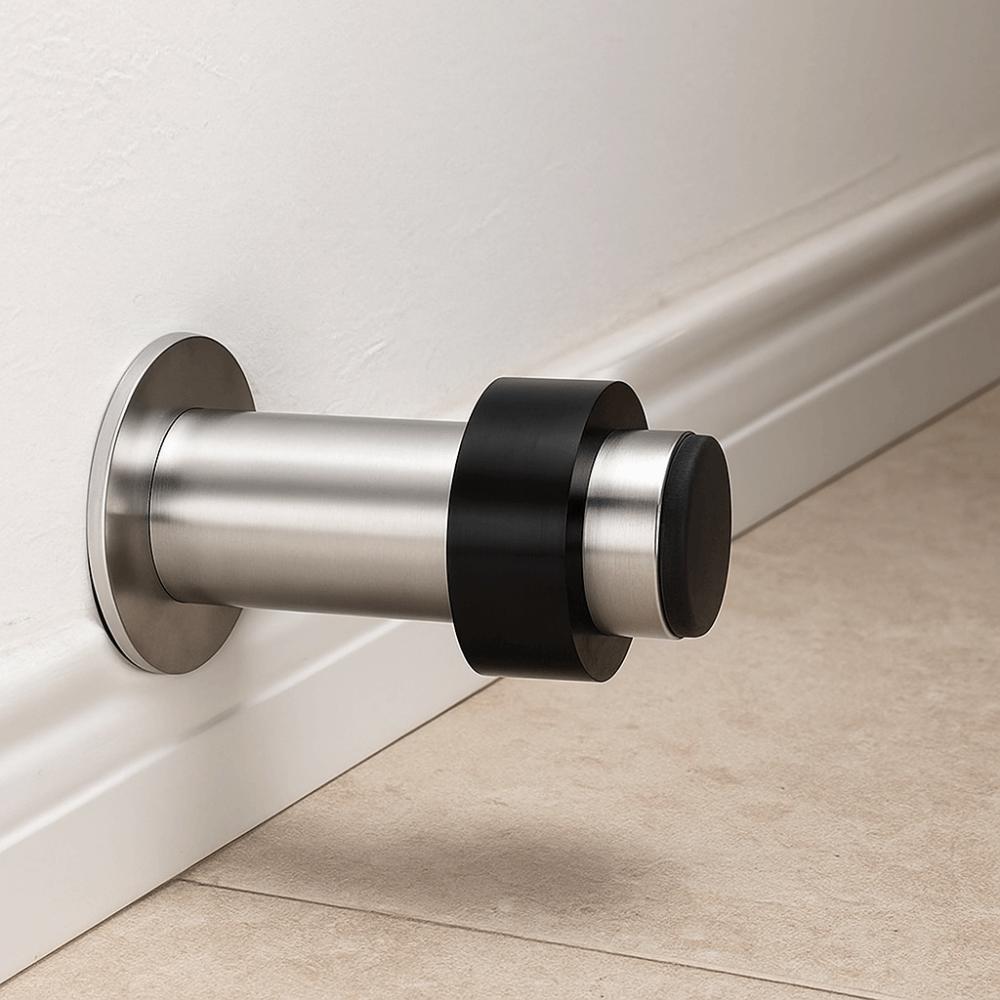 Rubber Door Stopper Stainless Steel Wall Protector Anti-collision Door Holder Floor Door Stop