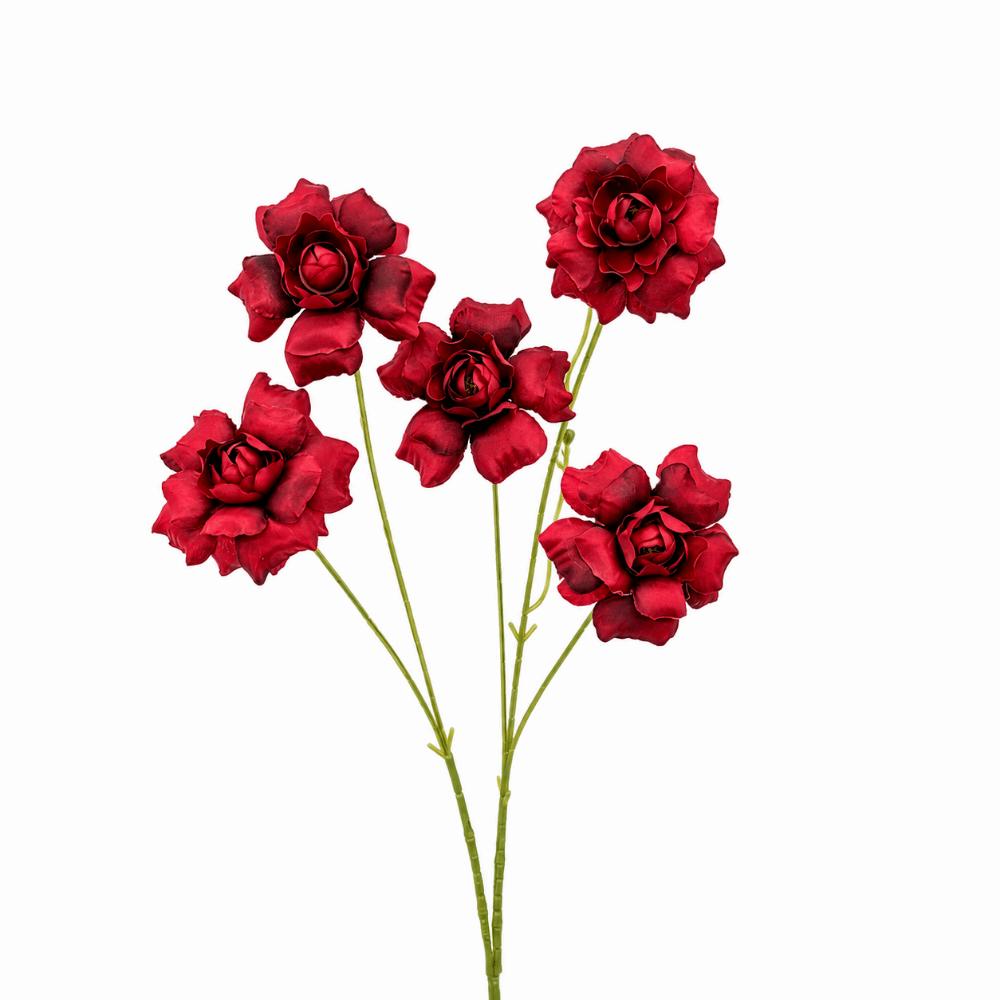 5 Heads Artificial Rose Flower Multicolor Photo Props Decorative Flower Scenery Decoration Silk Petals Faux Flower