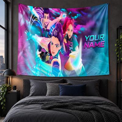 Personalized Tapestry Wall Hanging Kpop Demon Hunters Pattern Art Background Cloth