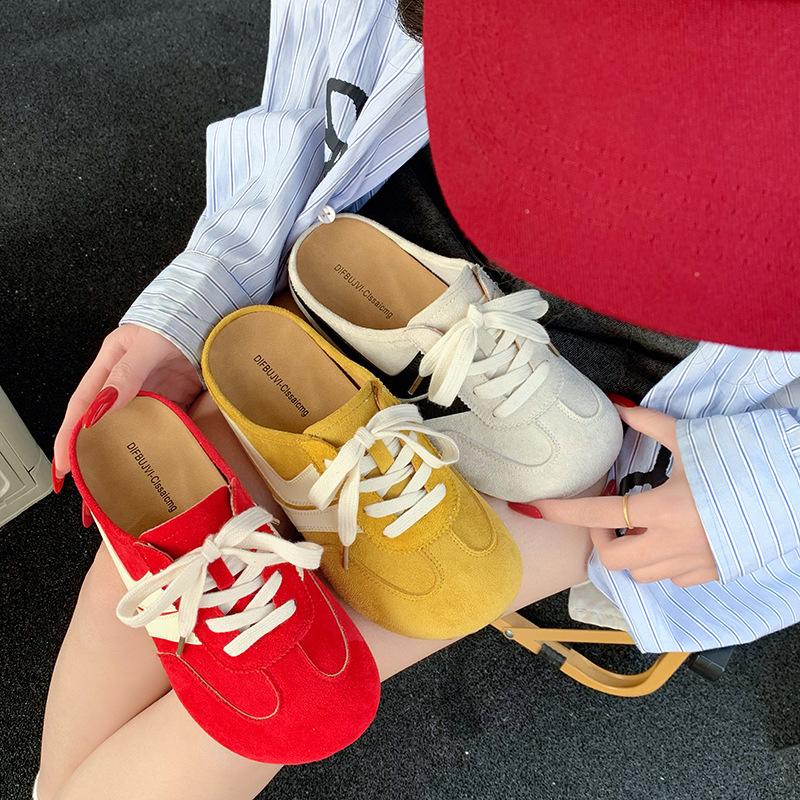 [Amanuo] Platform-soled Boken Shoes Bag Head Half Slippers Women's Summer Outer Wear 2025 New One-pedal Single Shoes De