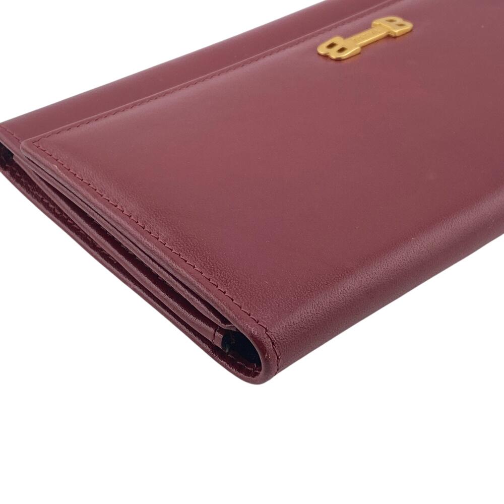 BALLY Vintage flap leather Purse Bordeaux leather Women Used