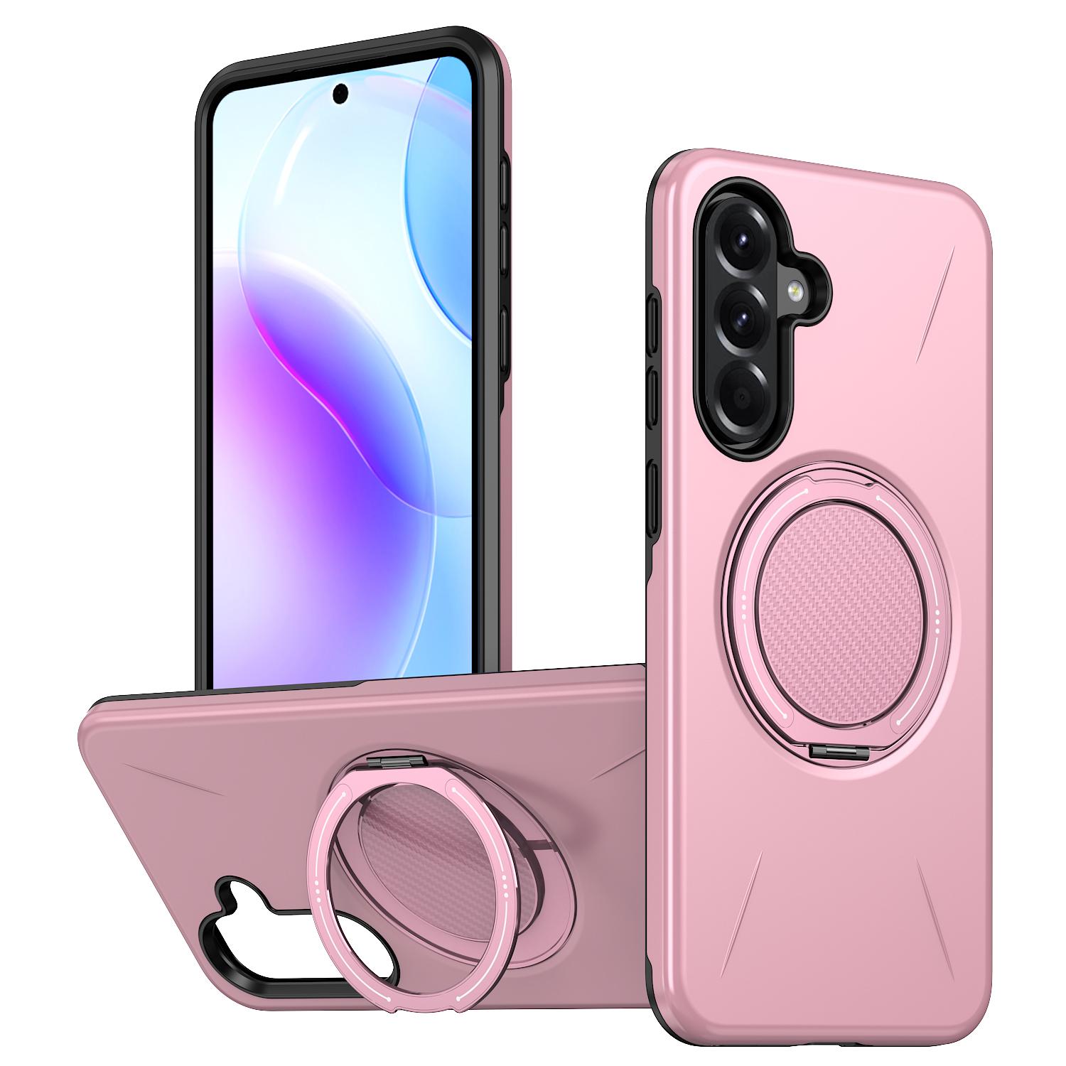 

Чехол для телефона с магнитным кронштейном 360° для Samsung Galaxy A55 A35 A25 A05 A05S для Magsafe противоударная крышка-подставка Galaxy A05 розовый