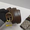 [Pre-Owned] Jackie 1961 Gold Lock Monogram Adjustable Waist Belt Canvas With Leather Trim Messenger Bag Canvas Waist Bag Small - Excellent #MQ2HA1