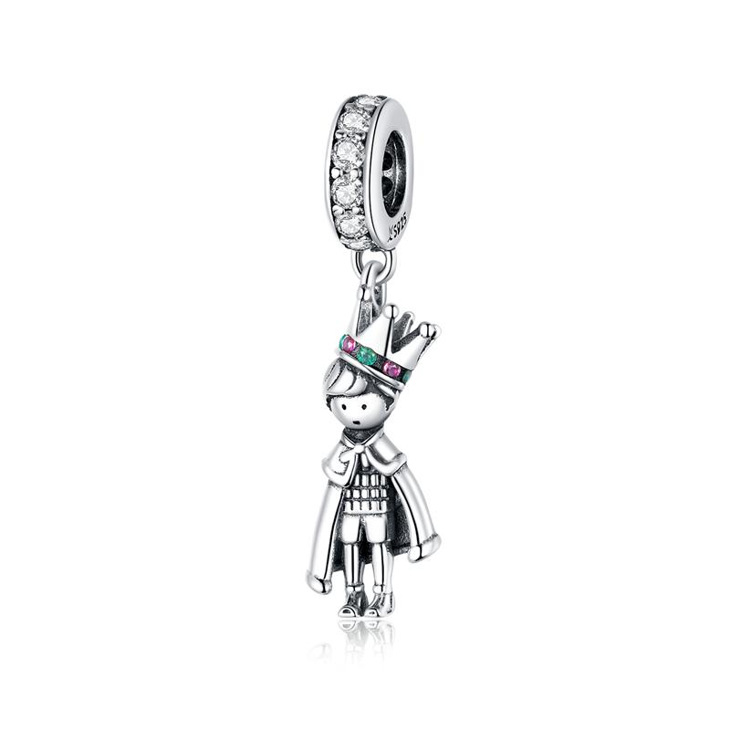 BAMOER 925 Silver Prince of the Sea Pendant Charms for Bracelet or Necklace 925 Silver Beads Bijoux DIY