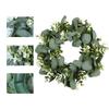 Creating Festive Atmosphere 33cm Artificial Wreath Lifelike Flowers Green Eucalyptus Wreath Leaves Wreath for Front Door Wall